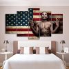 Asap Rocky Music Singer American Flag - Abstract 5 Panel Canvas Art Wall Decor