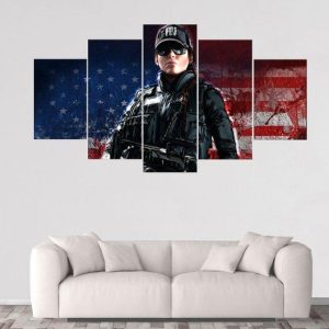 Ash Rainbow Six Siege - Gaming 5 Panel Canvas Art Wall Decor