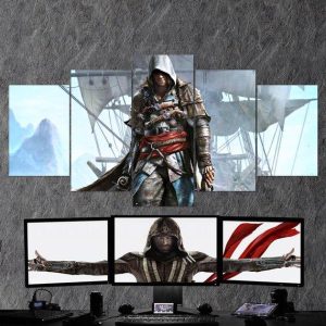 Assassins Creed Black Flag Edward Kenway 09- Gaming 5 Panel Canvas Art Wall Decor