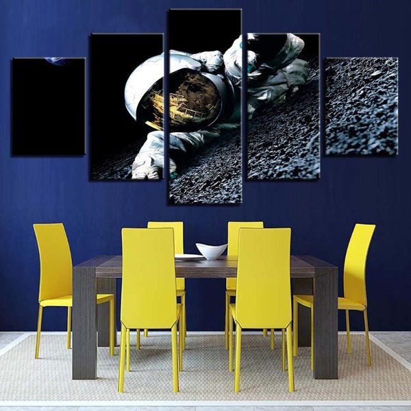 Astronauts 1 - Space 5 Panel Canvas Art Wall Decor