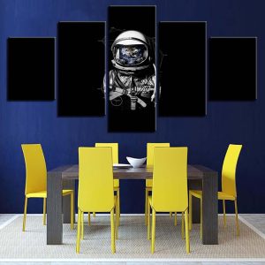 Astronauts 2 - Space 5 Panel Canvas Art Wall Decor