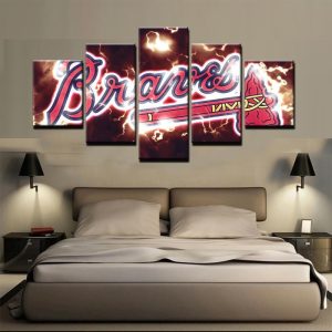 Atlanta Braves 4 - Sport 5 Panel Canvas Art Wall Decor