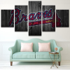 Atlanta Braves Team Logo Baseball - 5 Panel Canvas Art Wall Decor