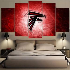 Atlanta Falcons In Red - Sport 5 Panel Canvas Art Wall Decor