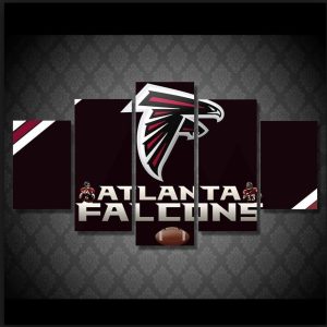 Atlanta Falcons Logo Football - 5 Panel Canvas Art Wall Decor