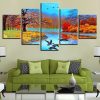 Autumn Forset 2 - Nature 5 Panel Canvas Art Wall Decor