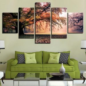 Autumn Forset - Nature 5 Panel Canvas Art Wall Decor