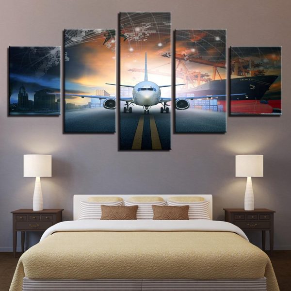 Aviation - Aircraft 5 Panel Canvas Art Wall Decor