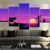 Back To The Future Abstract Movie Cartoon - 5 Panel Canvas Art Wall Decor