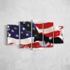 Bald Eagle Flag - Abstract 5 Panel Canvas Art Wall Decor