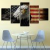 Bald Eagle Freedom - Animal 5 Panel Canvas Art Wall Decor