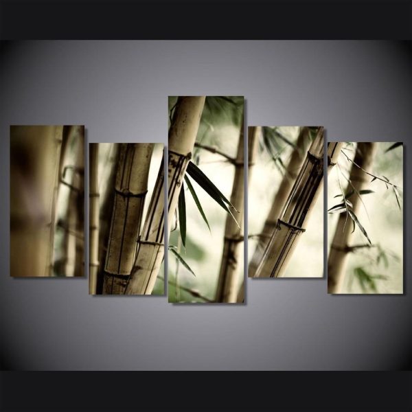 Bamboo Landscape - Nature 5 Panel Canvas Art Wall Decor