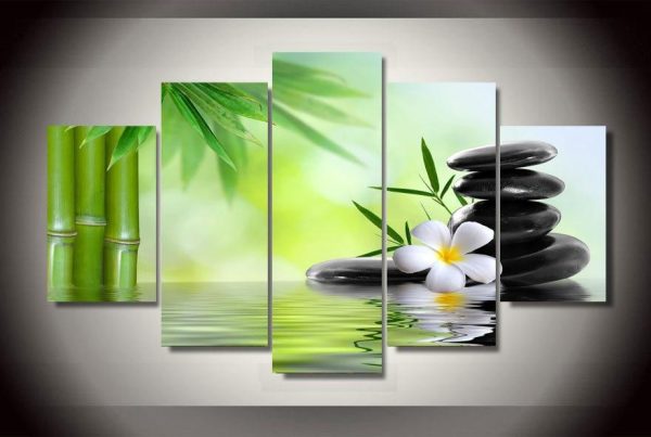 Bamboo Orchid - Nature 5 Panel Canvas Art Wall Decor