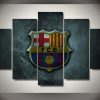 Barcelona F C Soccer Team - Sport 5 Panel Canvas Art Wall Decor