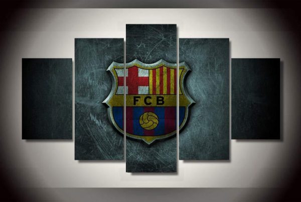 Barcelona F C Soccer Team - Sport 5 Panel Canvas Art Wall Decor