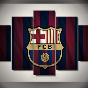 Barcelona Logo Soccer - 5 Panel Canvas Art Wall Decor