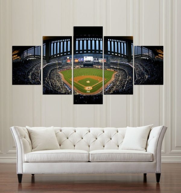 Baseball Stadium - Sport 5 Panel Canvas Art Wall Decor