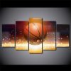 Basketball 01 - Sport 5 Panel Canvas Art Wall Decor