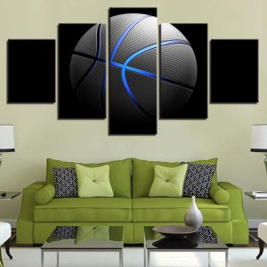 Basketball 8 - Sport 5 Panel Canvas Art Wall Decor