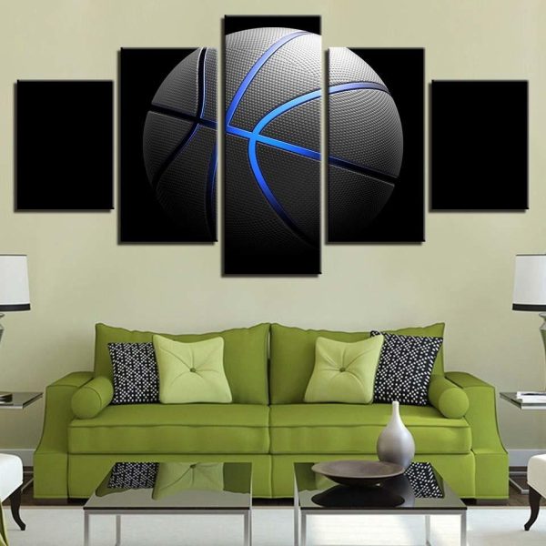 Basketball 8 - Sport 5 Panel Canvas Art Wall Decor