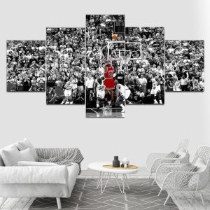 Basketball Sport Michael Jordan Poster Celebrity - 5 Panel Canvas Art Wall Decor