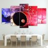 Bass Snare Drums Led Light Show - Music 5 Panel Canvas Art Wall Decor