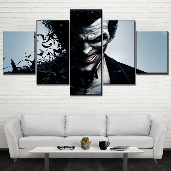 Batman Arkham Origins Joker DC - 5 Panel Canvas Art Wall Decor