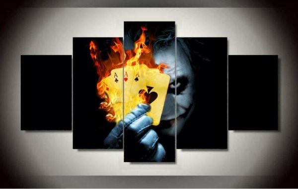 Batman Joker - Movie 5 Panel Canvas Art Wall Decor