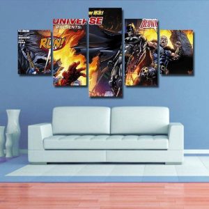 Batman Superheroes - Dc 5 Panel Canvas Art Wall Decor