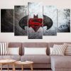 Batman Superman Logo - Dc 5 Panel Canvas Art Wall Decor