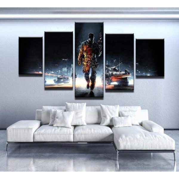 Battlefield - Gaming 5 Panel Canvas Art Wall Decor