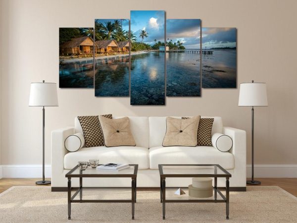 Beach House - Nature 5 Panel Canvas Art Wall Decor