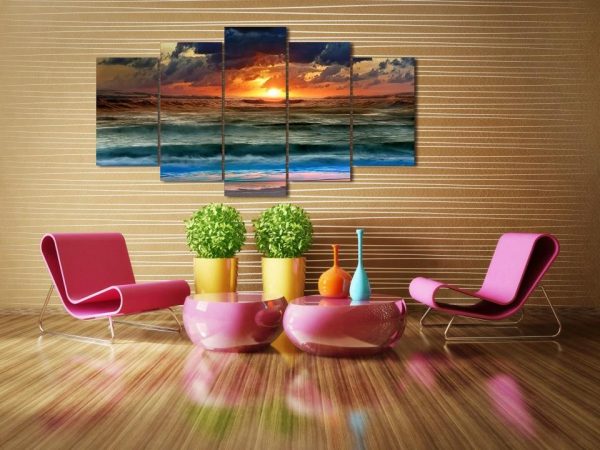 Beach Sea 1 - Nature 5 Panel Canvas Art Wall Decor