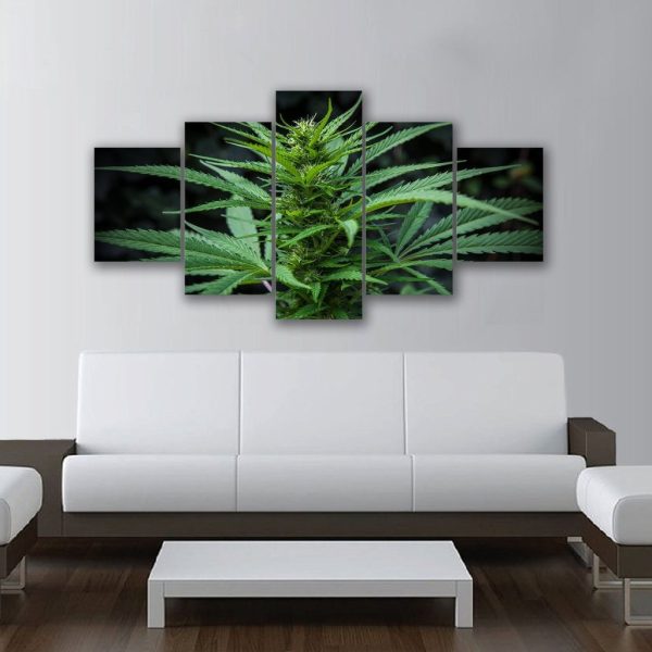 Beautiful Cannabis - Nature 5 Panel Canvas Art Wall Decor