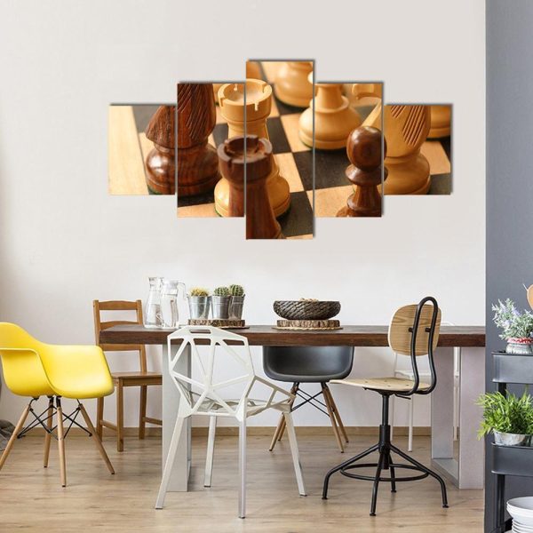 Beautiful Chess Game - Gaming 5 Panel Canvas Art Wall Decor