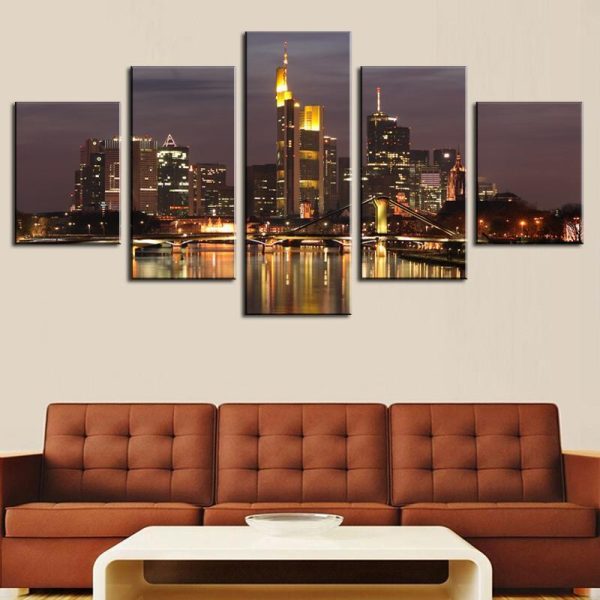 Beautiful City Building - Nature 5 Panel Canvas Art Wall Decor