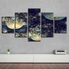 Beautiful River Lantern Night - Nature 5 Panel Canvas Art Wall Decor