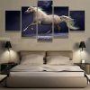 Beautiful Running Horse Animal - Animal 5 Panel Canvas Art Wall Decor