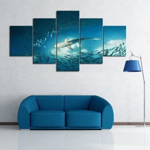 Beautiful Shark - Animal 5 Panel Canvas Art Wall Decor