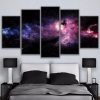 Beautiful Starry Sky Nebula Galaxy Space - 5 Panel Canvas Art Wall Decor