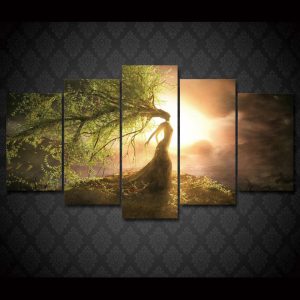 Beautiful Tree Wizard - Nature 5 Panel Canvas Art Wall Decor