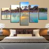 Beautiful beach 2 - Space 5 Panel Canvas Art Wall Decor