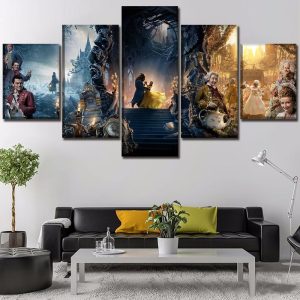 Beauty And The Beast Dancing In The Castle Movie - 5 Panel Canvas Art Wall Decor