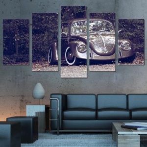 Beetle Car Cute - Automative 5 Panel Canvas Art Wall Decor