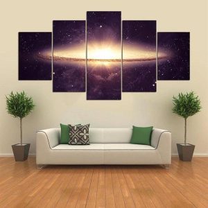 Big Bang Galaxy - Space 5 Panel Canvas Art Wall Decor