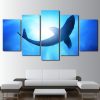 Big Shark Deep Blue Sea Ocean - Animal 5 Panel Canvas Art Wall Decor