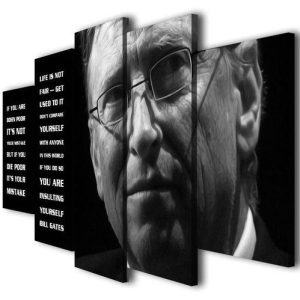 Bill Gates 01 - Famous Person 5 Panel Canvas Art Wall Decor