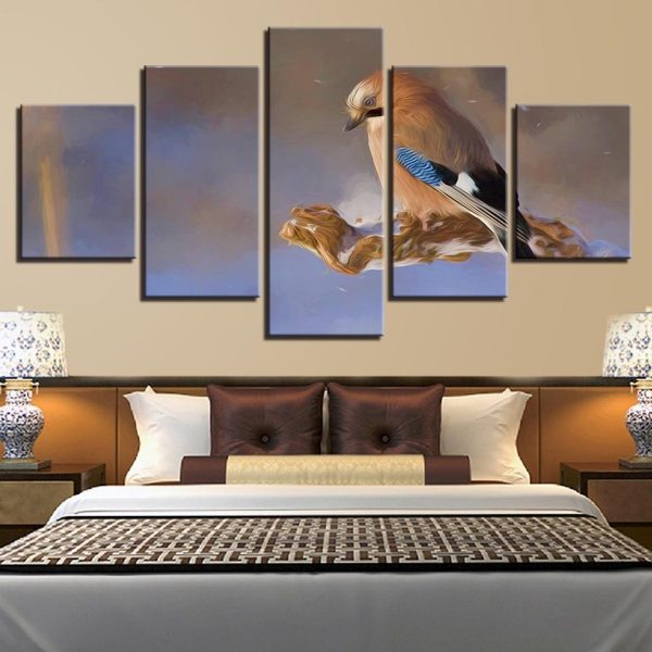 Bird 1 - Animal 5 Panel Canvas Art Wall Decor