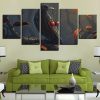 Bird Stood On The Branch - Animal 5 Panel Canvas Art Wall Decor