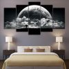 Black And White Earth Nature - 5 Panel Canvas Art Wall Decor